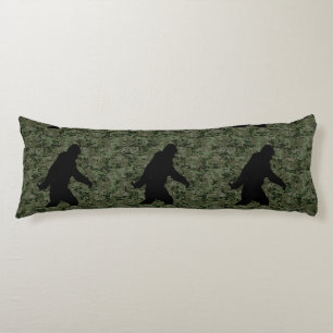 Coussins Longs Camouflage numérique en silhouette noire Sasquatc