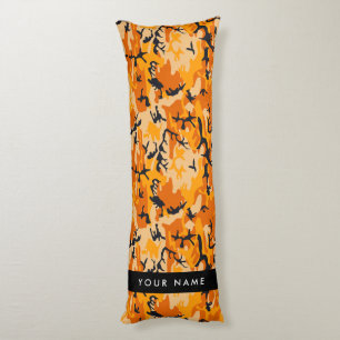Coussins Longs Camouflage Orange Personnaliser votre nom