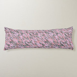 Coussins Longs camouflage vert gris et rose abstrait