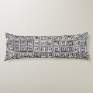 Coussins Longs Carré noir et blanc motif géométrique transparent