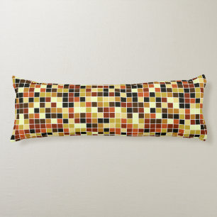 Coussins Longs Carreaux de Piscine, Carreaux de Mosaïque Marrons,