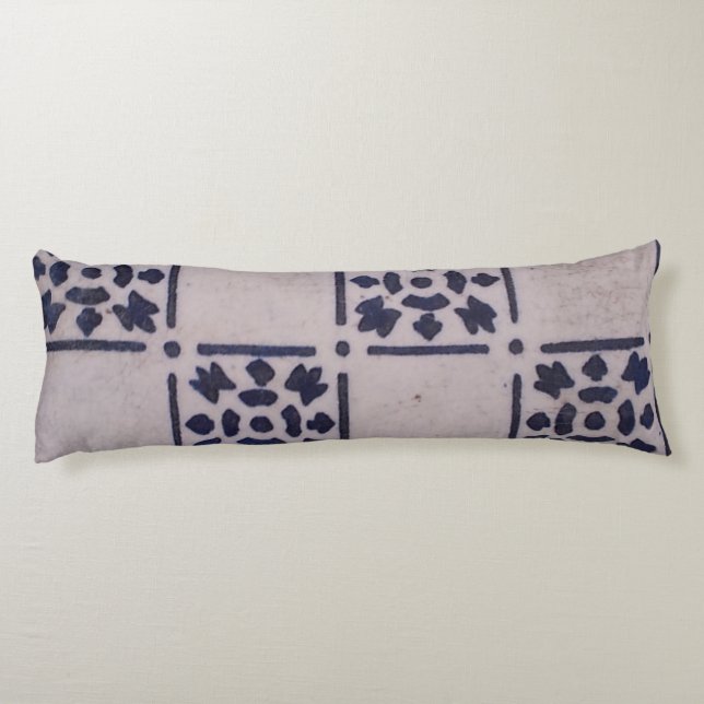 Coussins Longs Carrelage Delft Bleu : Motif d'art néerlandais cla (Dos)