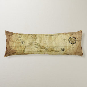 Coussins Longs Carte ancienne des Caraïbes