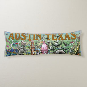 Coussins Longs Carte des loisirs d'Austin Texas