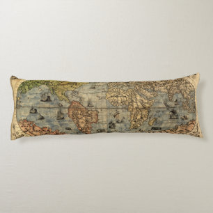 Coussins Longs Carte du monde Forlani Antiquev 1565 Renaissance
