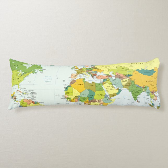 Coussins Longs Carte mondiale Globe Pays Atlas (Devant)