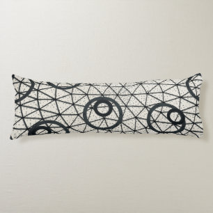 Coussins Longs Cercles Abstraits noirs et blancs
