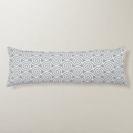 Coussins Longs Cercles en spirale abstraits sur gris argent rapid