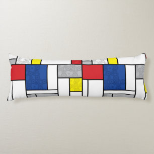 Coussins Longs Cercles Rétro Mondriques Minimaliste De Stijl Mod