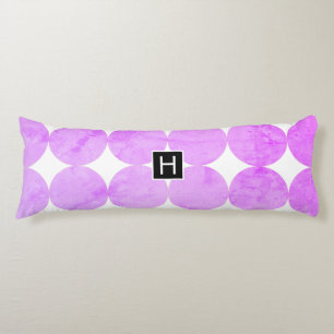 Coussins Longs Cercles violets modernes   Monogramme