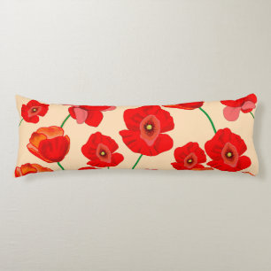 Coussins Longs Champ Red Poppy