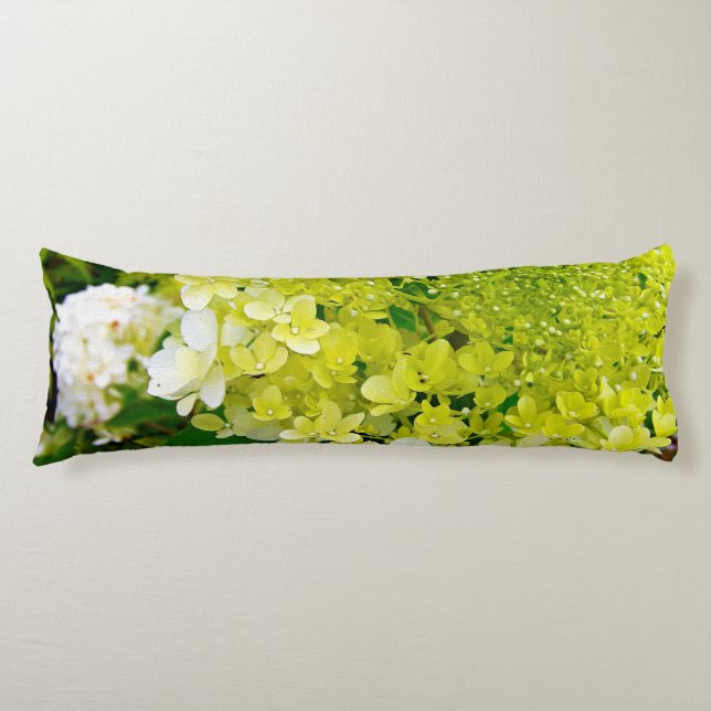 Coussins Longs Chartreuse Vert, Limelight Hydrangea, (Devant)