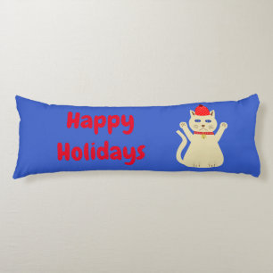 Coussins Longs Chat de Noël sur mesure
