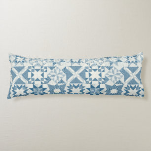 Coussins Longs Cheater Traditionnel Patchwork Stars Quilt Blue