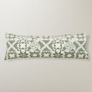 Coussins Longs Cheater Traditionnel Patchwork Stars Quilt Green