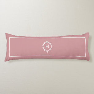 Coussins Longs Chelsea rose Blush et blanc Monogramme