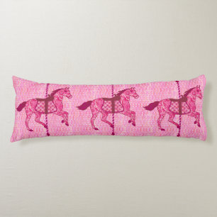Coussins Longs Cheval de carrousel - Fuchsia rose