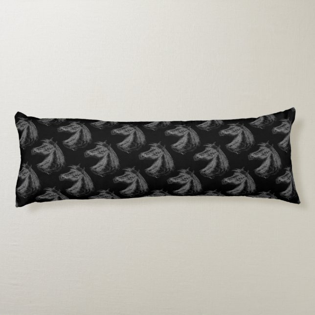Coussins Longs Cheval : Noir (Dos)