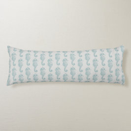 Coussins Longs Chevaux de mer tropicaux, Motif hippocampe - gris 