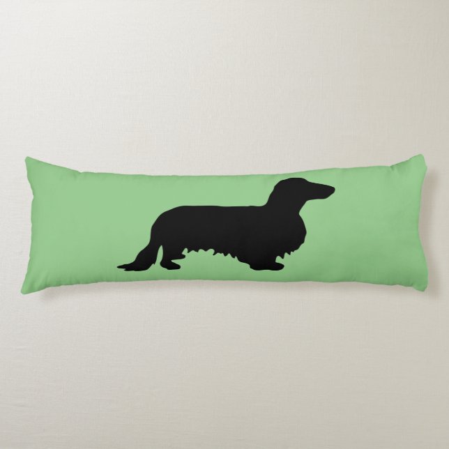 Coussins Longs Cheveux longs Dachshund - Silhouette 1 (Devant)