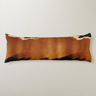Coussins Longs Chic Brown Black Cream Western Cowhide