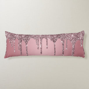 Coussins Longs Chic Rose Gold Rose Parties scintillant Épercés