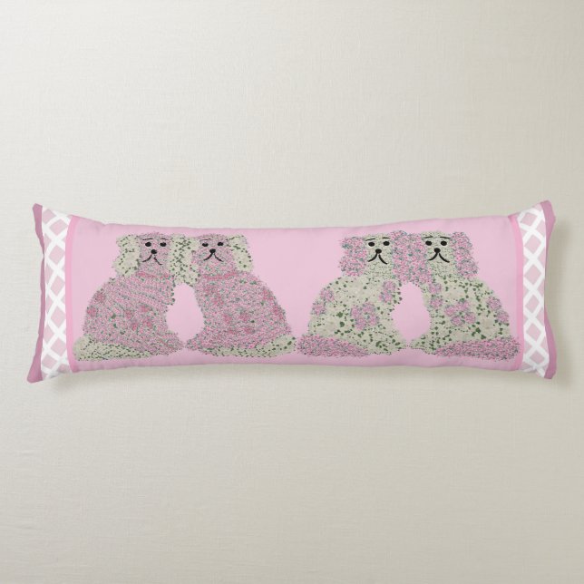 Coussins Longs Chiens de Staffordshire rose Lumbar (Devant)