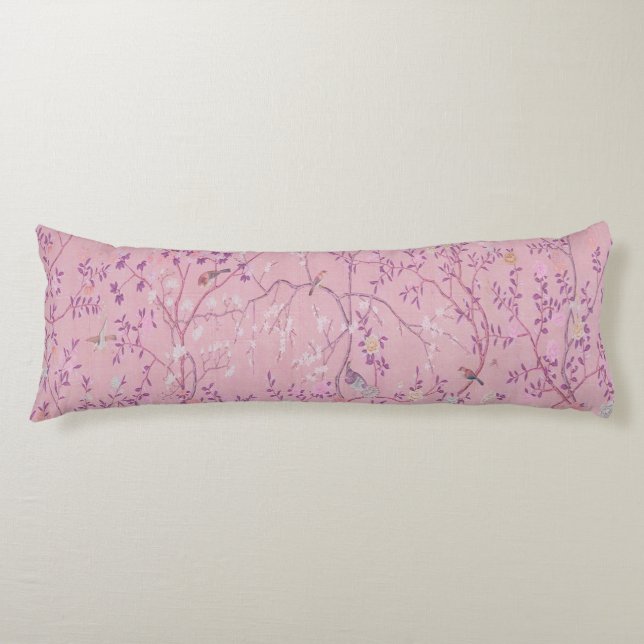 Coussins Longs Chinoiserie rose (Devant)