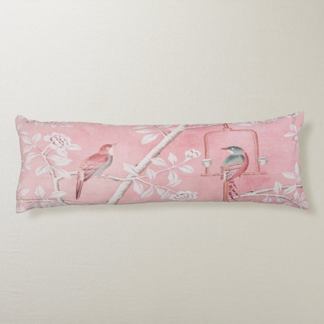 Coussins Longs Chinoiserie rose (Dos)