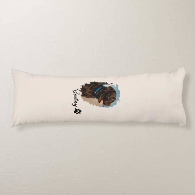 Coussins Longs Chocolat mignon Labrador Chien - Bailey | Cadeau p (Devant)