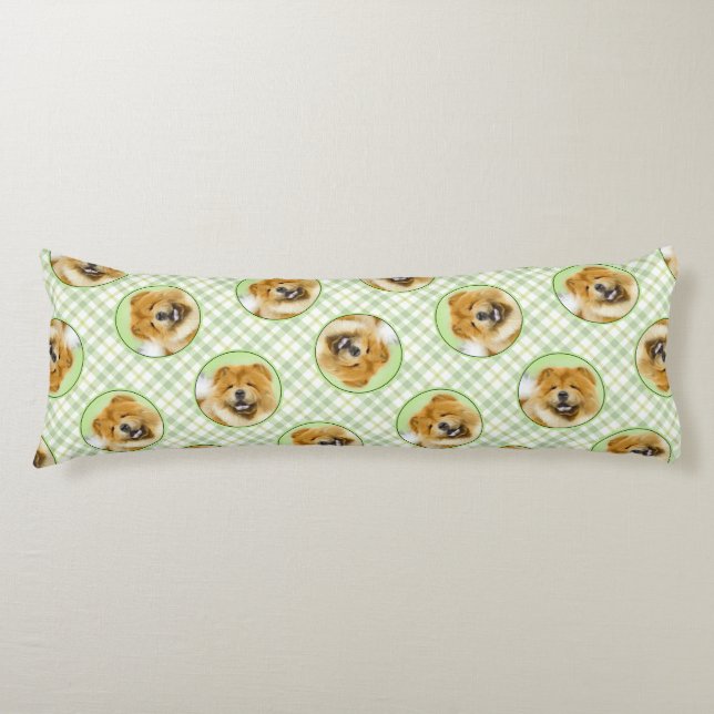 Coussins Longs Chow Chow Peinture Rouge Roux Cute Chien original (Devant)