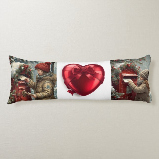 Coussins Longs Christmas mailbox cozy winter bedding (Devant)