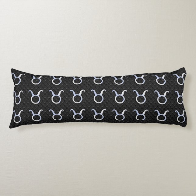 Coussins Longs Chrome Argent Comme Taurus signe Zodiac (Devant)