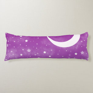 Coussins Longs Ciel nocturne étoilé Lune violette et étoiles