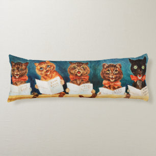Coussins Longs Cinq chats chanteurs, Louis Wain