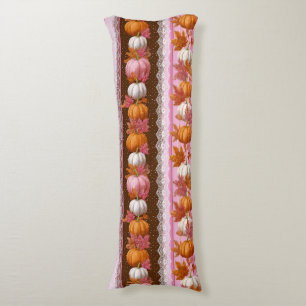 Coussins Longs Citrouilles d'automne et dentelle fleurie Motif sa