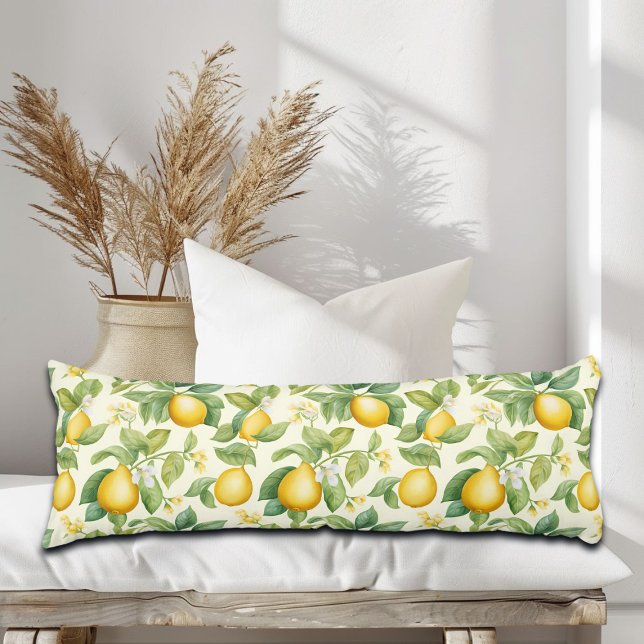 Coussins Longs Citrus aux fleurs de citron méditerranéen (Créateur téléchargé)
