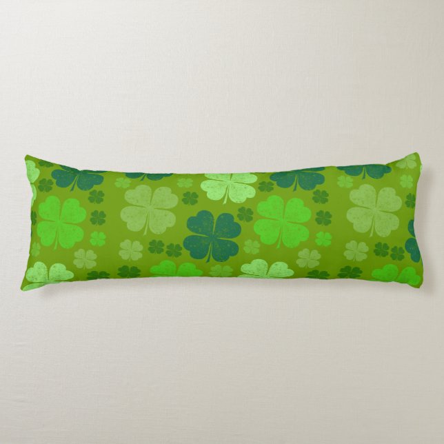 Coussins Longs Clovers verts, Lucky Clovers, Saint Patrick's Day (Devant)