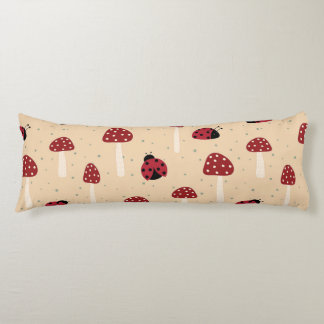 Coussins Longs Coccinelles et Champignons Rouges