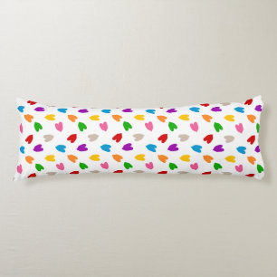 Coussins Longs Cœurs Amour Motif Design Coloré Blanc
