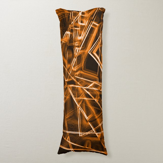 Coussins Longs coins carrés et taches "néon" orange (Devant (Vertical))