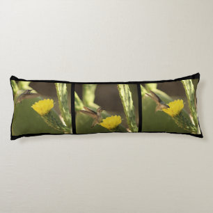 Coussins Longs Colibri Sur Le Triptyque Fleur De Cactus Jaune