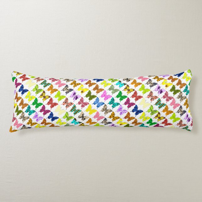 Coussins Longs Collage de papillon (Devant)