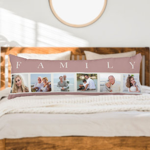 Coussins Longs Collage de photos de famille 6 Oreillers de corps 