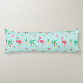 Coussins Longs Collection Flamant rose d'été Tropical Blue Room C