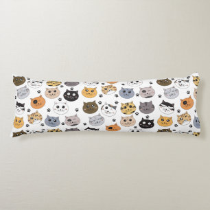 Coussins Longs Coloré Cute Funny Chats & Motif Paw