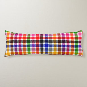 Coussins Longs Conception de carreaux écossais à tartan en twill