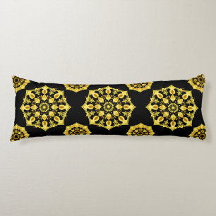 Coussins Longs Conception de mandala doré avec motifs symétriques