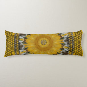 Coussins Longs Conception dorée de tournesol d'impression africai