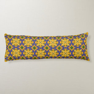 Coussins Longs Conception espagnole bleue et jaune orange de